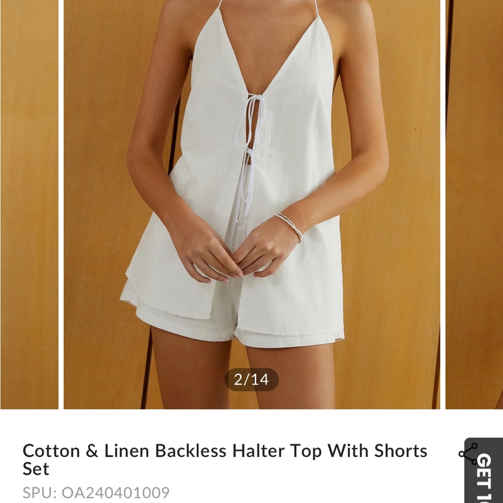 Commense White Pajama Shorts Lightweight Cotton Blend